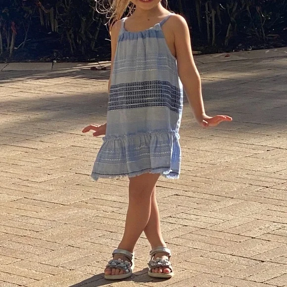 Bella Dahl | Dresses | Bella Dahl Girls Blue Linen Dress Size 23 | Poshmark